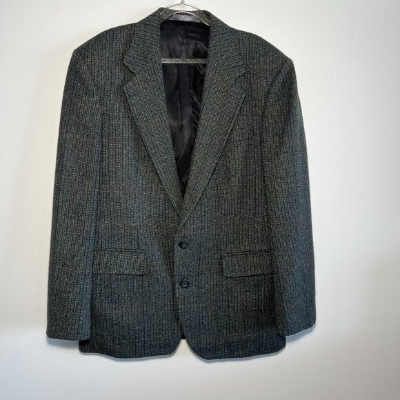 Haggar Blazer Men/Women Green Multi wool blend tweed Women size 10 button close - Picture 2 of 7